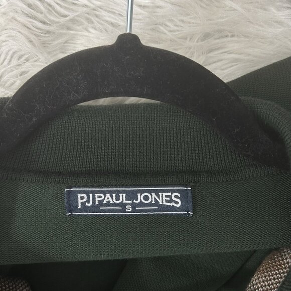 PJ Paul Jones VTG Inspired Argyle Cardigan Sweater Collar Button Down Grandpa S - Picture 11 of 12